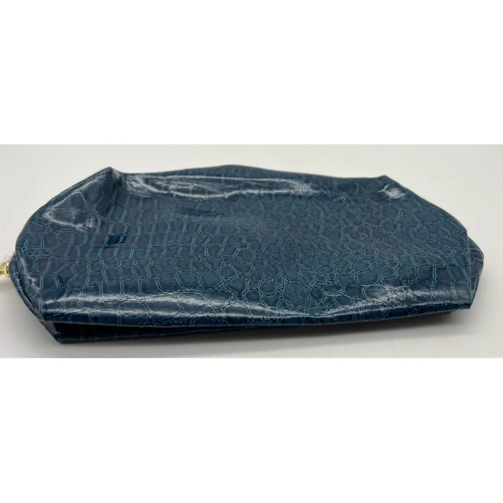 Estée Lauder Makeup Bag Shiny Blue Faux‎ Alligator Skin